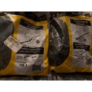 Zareba ITB-Z Standard Black Snug Fitting T-Post Insulator 50 Pack